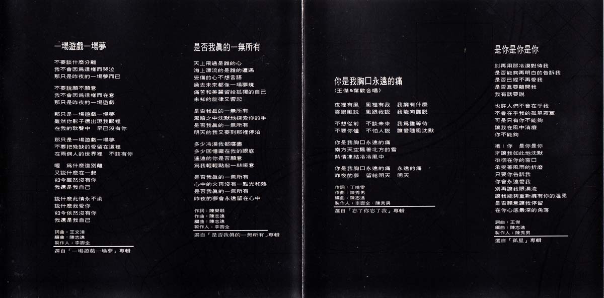 精选Ⅰ浪子心（1993年发行首张国语精选辑）