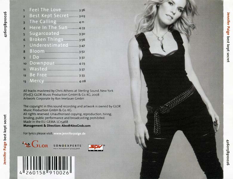 Jennifer Paige 珍妮弗·佩姬 – 2008 – Best Kept Secret [4260158910026][欧版][WAV]