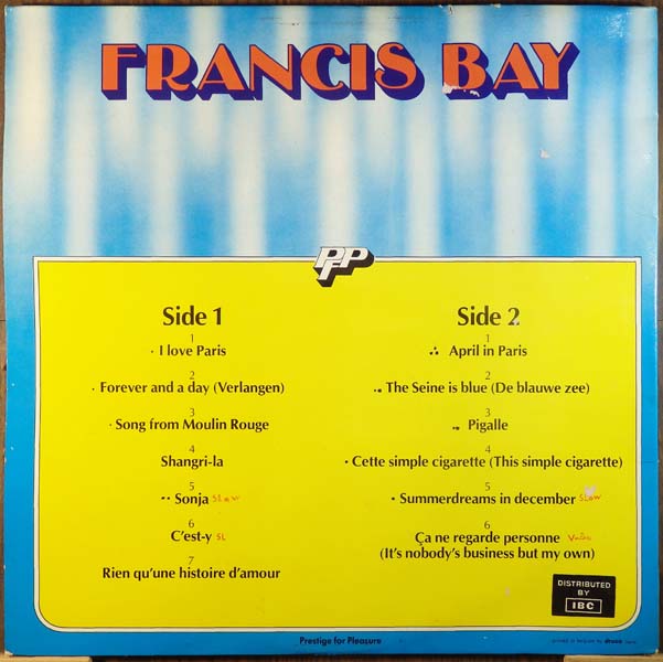 Francis Bay – 1975 – Les Grands Orchestres Vol. 2 [4M032-98746][LP黑胶][比利时版][WAV+CUE]