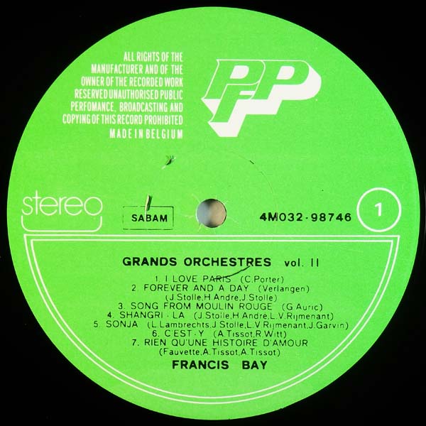 Francis Bay – 1975 – Les Grands Orchestres Vol. 2 [4M032-98746][LP黑胶][比利时版][WAV+CUE]