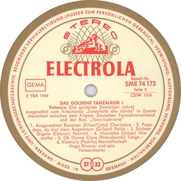 Hugo Strasser – 1966 – Das Goldene Tanzalbum 1 [SME 74 173][LP黑胶][德国版][WAV+CUE]