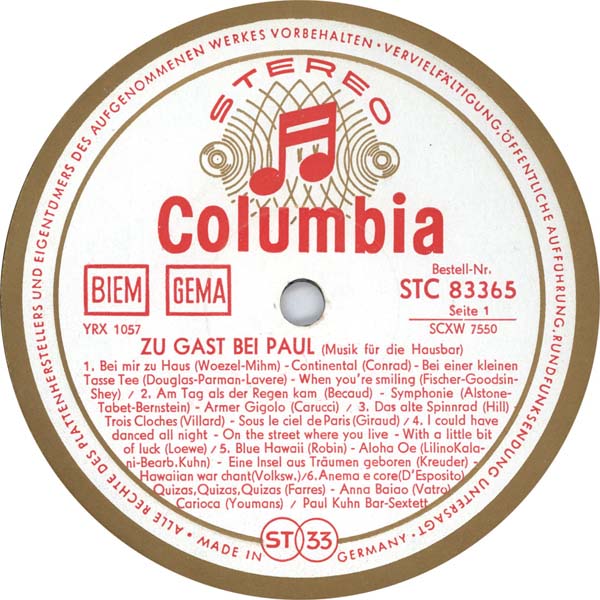 Paul Kuhn – 1963 – Zu Gast bei Paul [STC 83365][LP黑胶][德国版][WAV+CUE]