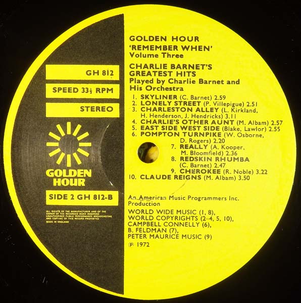 The Francis Bay Orchestra – 1972 – Remember When Vol. 3 – Les Brown & Charlie Barnet’s Greatest Hits [GH 812][LP黑胶][英国版][WAV+CUE]