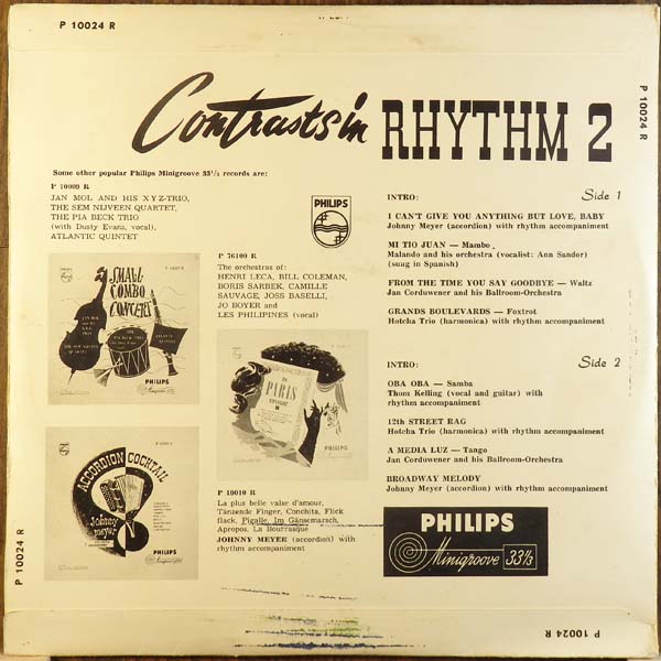 VA – 1952 – Contrast In Rythm 2 [P 10024 R][LP黑胶][荷兰版][WAV+CUE]