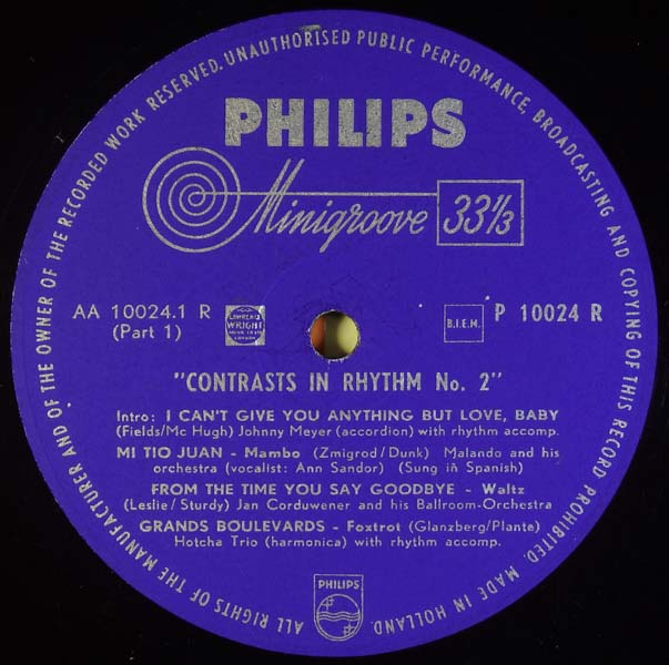 VA – 1952 – Contrast In Rythm 2 [P 10024 R][LP黑胶][荷兰版][WAV+CUE]