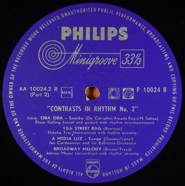 VA – 1952 – Contrast In Rythm 2 [P 10024 R][LP黑胶][荷兰版][WAV+CUE]