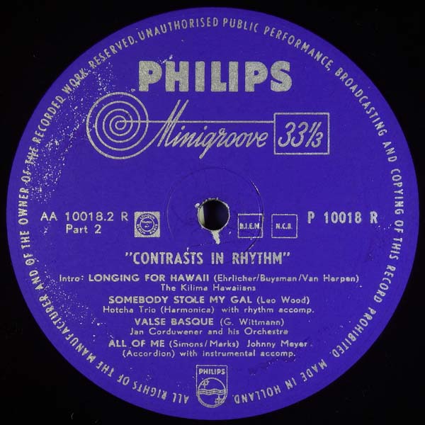 VA – 1952 – Contrasts In Rhythm [P 10018 R][LP黑胶][荷兰版][WAV+CUE]