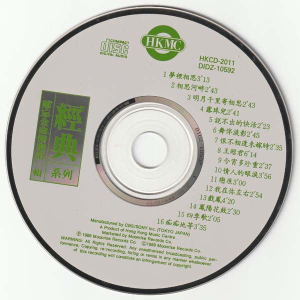 群星 – 1989 – 难忘金曲精选第一辑 [香港版][WAV+CUE]