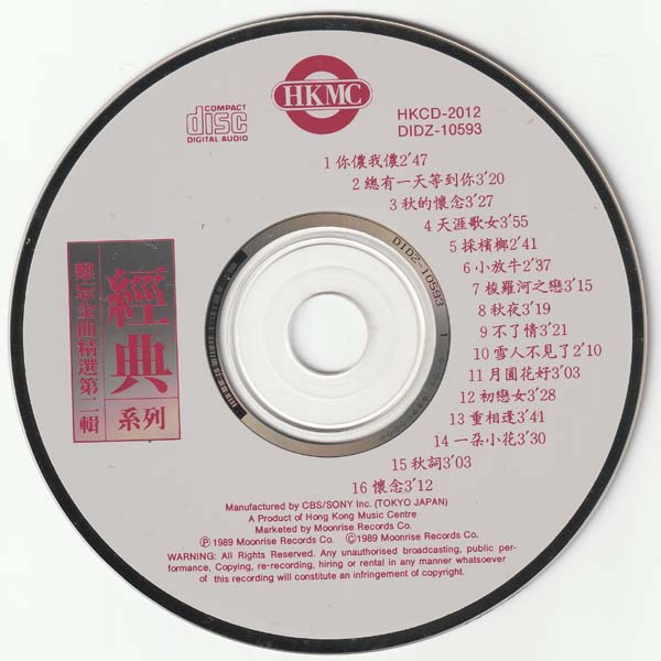 群星 – 1989 – 难忘金曲精选第二辑 [香港版][WAV+CUE]
