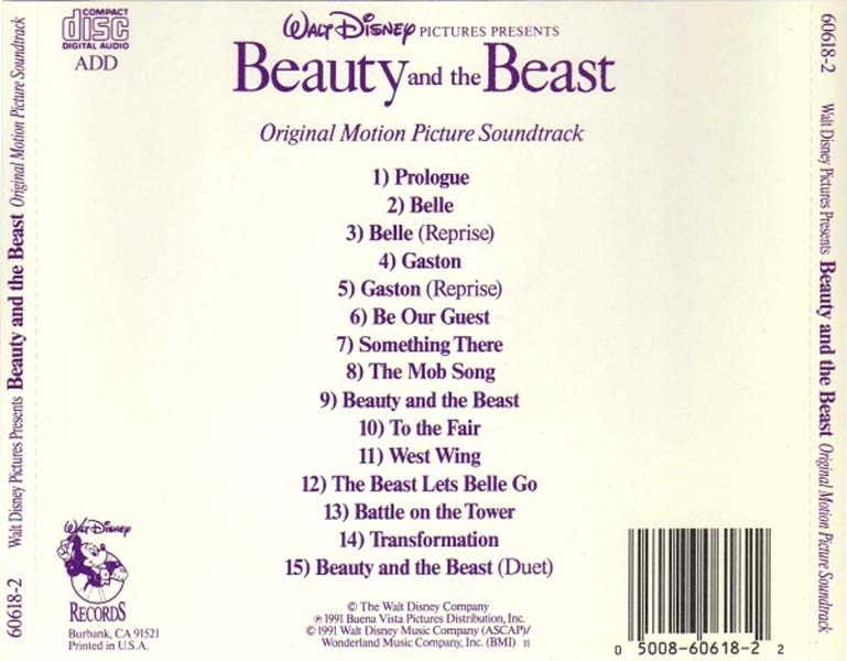 电影原声 – 1991 – 美女与野兽 Beauty and the Beast [60618-2][美国版][WAV+CUE]