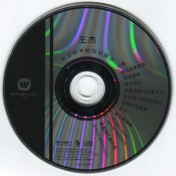 王杰 – 1991 – 忘记你不如忘记自己 [5MCD-2067][限量版][5大唱片 2017再版][WAV+CUE]