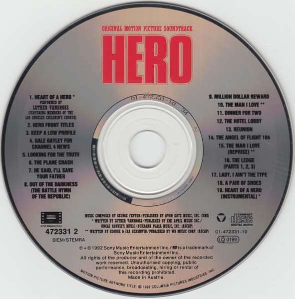 电影原声 – 1992 – Hero 无名英雄 [01-472331-10][奥地利版][WAV+CUE]