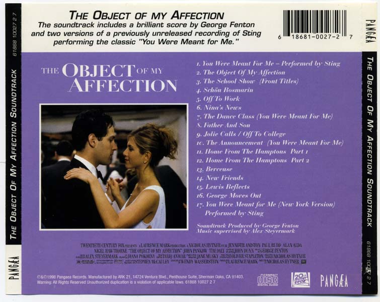 电影原声 – 1998 – The Object Of My Affection 我钟情的人 [61868 10027 2 7][美国版][WAV+CUE]