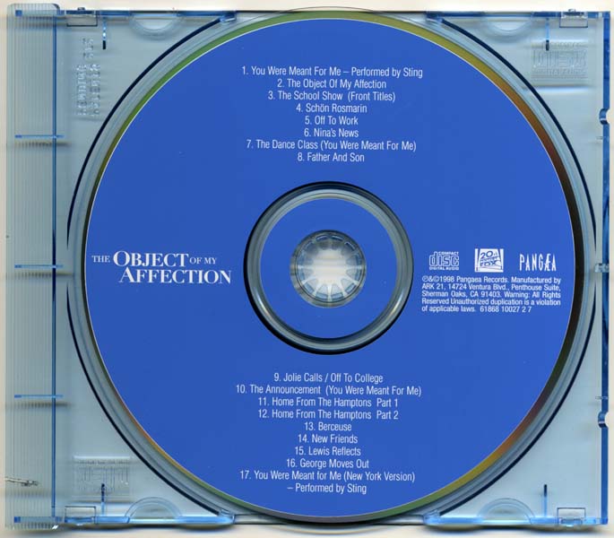 电影原声 – 1998 – The Object Of My Affection 我钟情的人 [61868 10027 2 7][美国版][WAV+CUE]