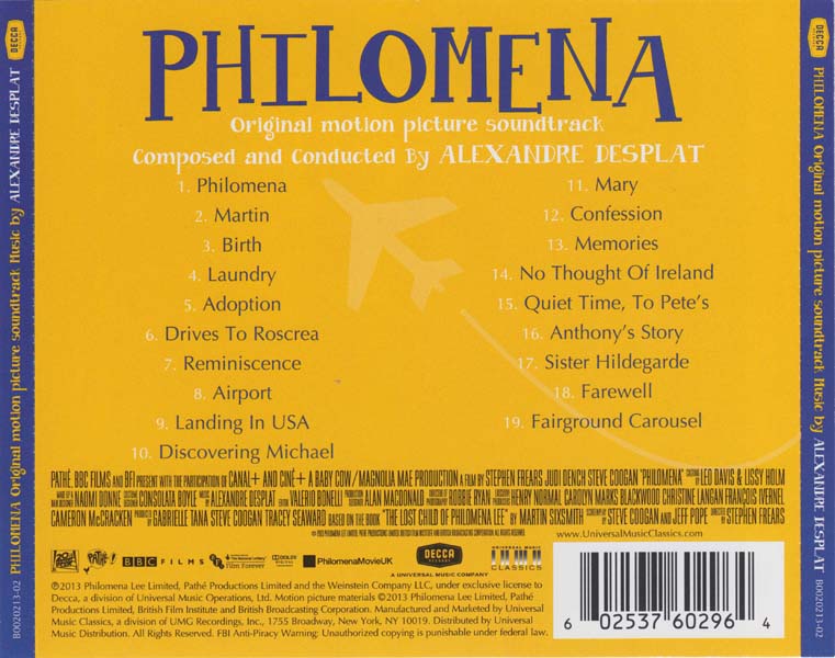 电影原声 – 2013 – Philomena 菲洛梅娜 [B0020213-02][美国版][WAV+CUE]