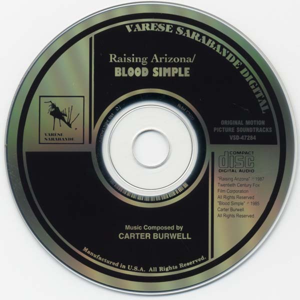 电影原声 – 1987 – Raising Arizona – Blood Simple 抚养亚利桑那 血迷宫 [VCD-47284][美国版][WAV+CUE]