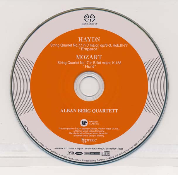 Alban Berg Quartett 阿尔班・贝尔格四重奏 – 2014 – Haydn Emperor,Mozart Hunt String Quartets [ESSW-90101][日本版][ISO]