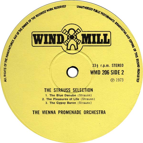 维也纳漫步管弦乐团 – 1973 – The Strauss Selection 施特劳斯作品精选 [WMD 206][LP黑胶][英国版][WAV+CUE]