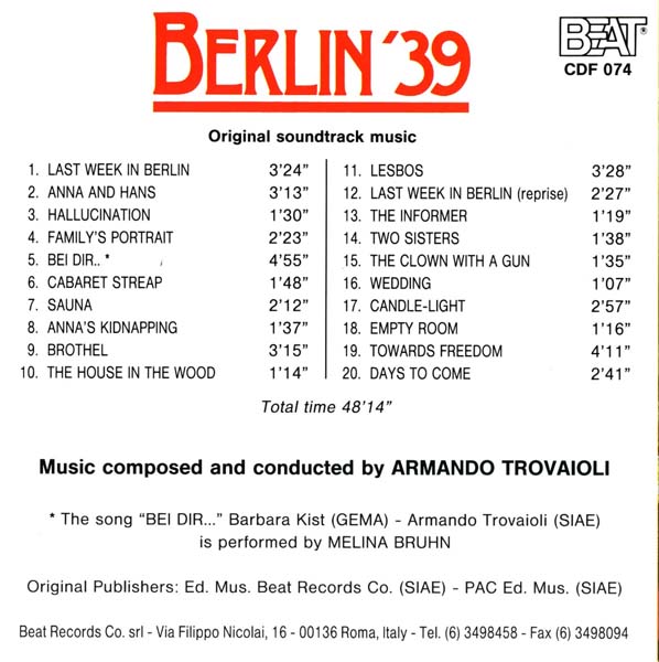 电影原声 – 1993 – Berlin ’39 柏林 1939 [CDF 074][意大利版][WAV+CUE]