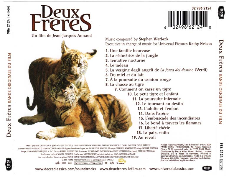 电影原声 – 2004 – Two Brothers 虎兄虎弟 [Decca 986 2124][德国版][WAV+CUE]