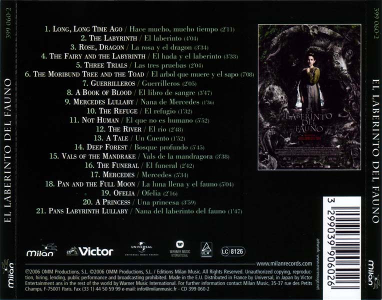 电影原声 – 2006 – El Laberinto Del Fauno 潘神的迷宫 [399 060-2][欧版][WAV+CUE]