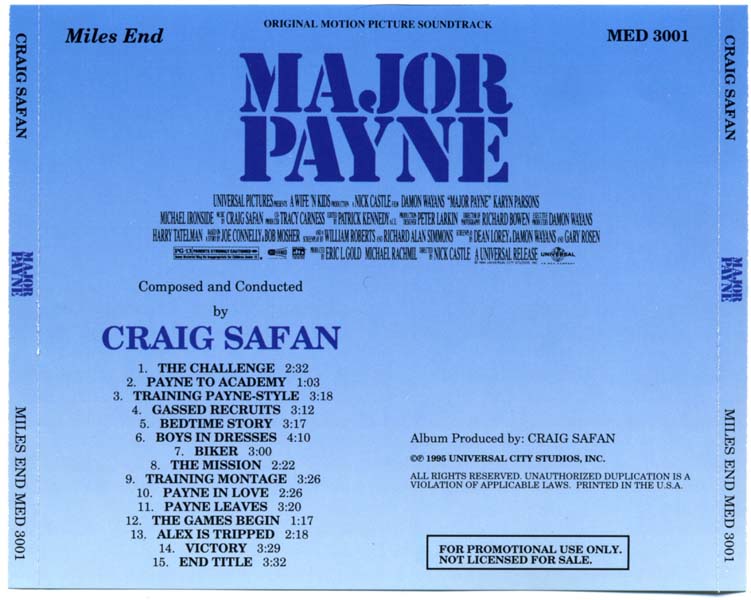 电影原声 – 1995 – Major Payne 魔鬼特训班 [非卖品][MED 3001][美国版][WAV+CUE]