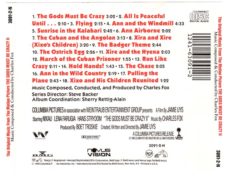 电影原声 – 1990 – The Gods Must Be Crazy II 上帝也疯狂 2 [091-2-N][美国版][WAV+CUE]