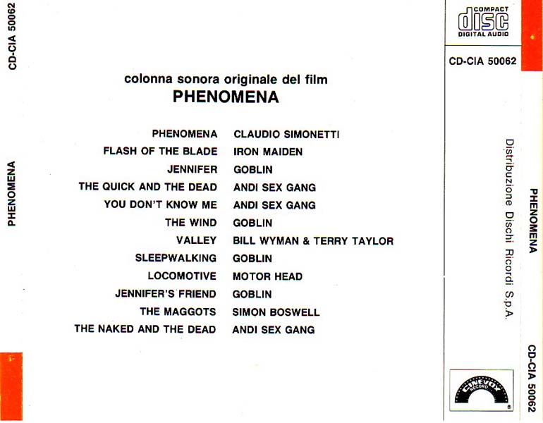 电影原声 – 1987 – Phenomena 蟋蟀 [CD-CIA 50062][奥地利版][[WAV+CUE]