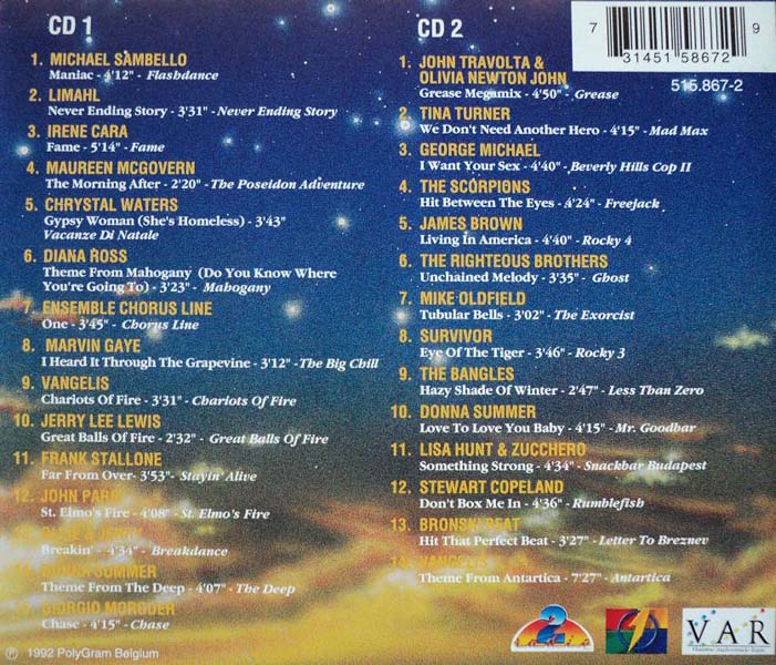 电影原声 – 1992 – Film Hits 经典电影金曲精选 2CD [515.867-2][比利时版][[WAV+CUE]