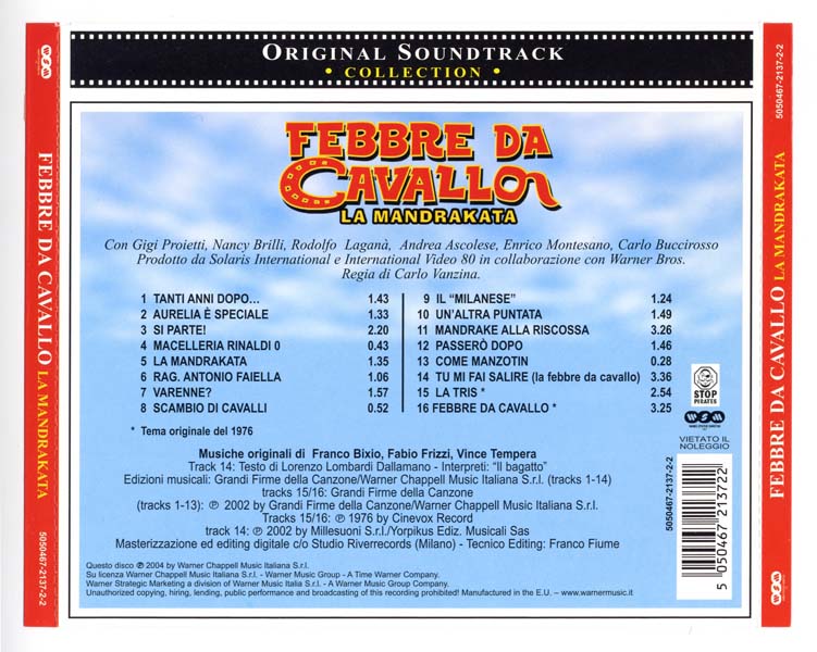 电影原声 – 2004 – Febbre da Cavallo La Mandrakata 赛马狂热 [5050467-2137-2-2][欧版][[WAV+CUE]