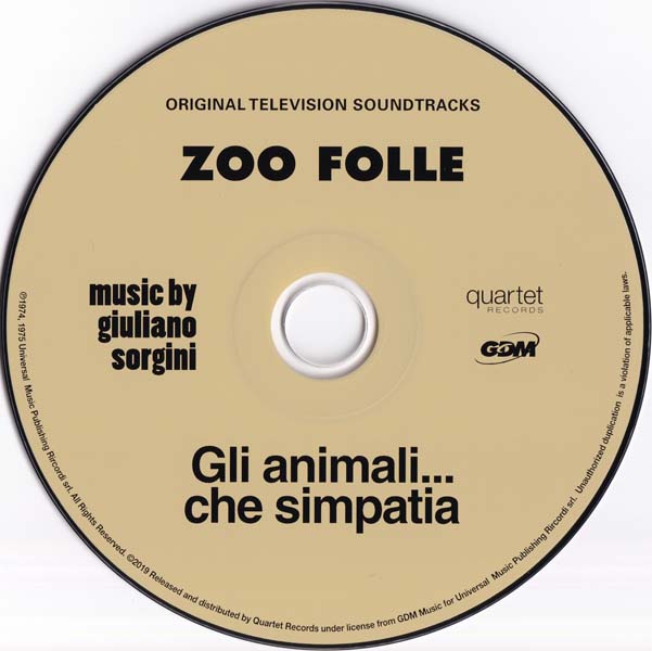 电影原声 – 2019 – Zoo Folle(1974) & Gli Animali… Che Simpatia(1975) [QR396][西班牙版][WAV+CUE]