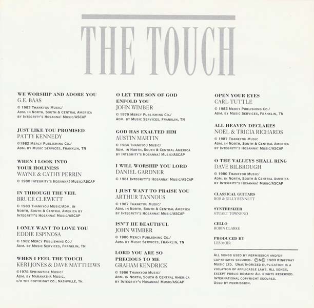 Integrity Music Interludes – 1989 – The Touch- Classical Praise Guitar [ISD102][英国版][WAV+CUE]