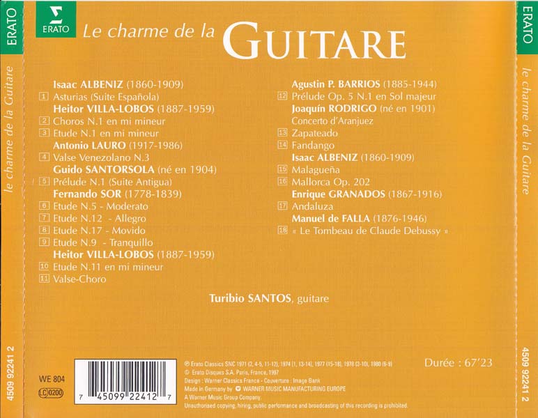Turibio Santos – 1997 – Le Charme de la Guitare 吉他之魅力 [4509‑92241‑2][德国版][WAV+CUE]
