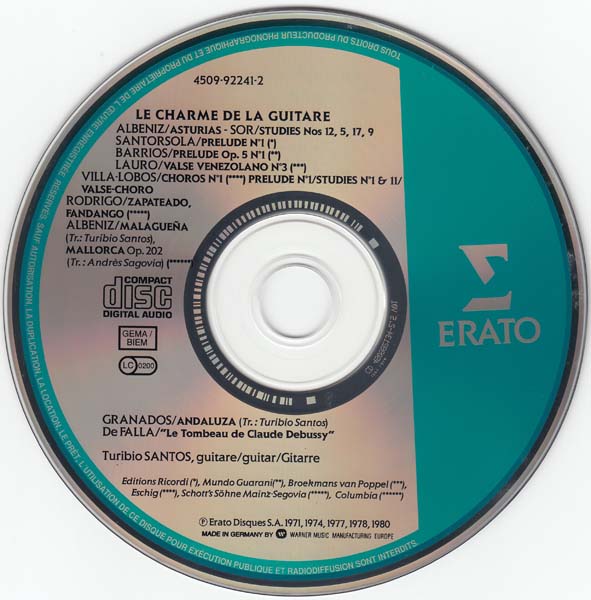 Turibio Santos – 1997 – Le Charme de la Guitare 吉他之魅力 [4509‑92241‑2][德国版][WAV+CUE]