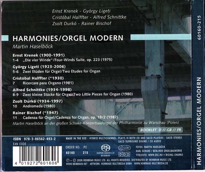 Martin Haselbock – 2006 – 现代管风琴 [SACD][ORDER NO.60160‑215][欧版][ISO]