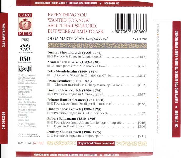 Olga Martynova – 2006 – Harpsichord Gems, volume 4，大键琴珍品第 4 辑 [CM 0102006][欧版][ISO]