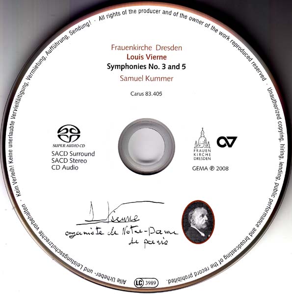 Samuel Kummer – 2007 – 路易・维尔纳：第 3、第 5 管风琴交响曲 [SACD][Carus 83.405][德国版][ISO]