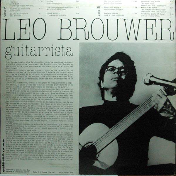 Leo Brouwer – 1981 – De Bach A Los Beatles [LD‑3876][LP黑胶][古巴版][WAV+CUE]