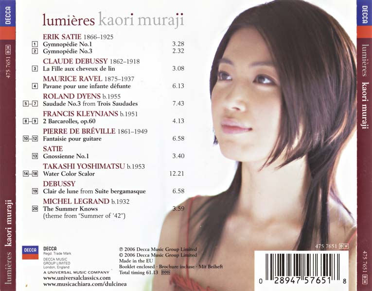 村治佳织 – 2006 – Lumieres [475 7651 DH][欧版][WAV+CUE]