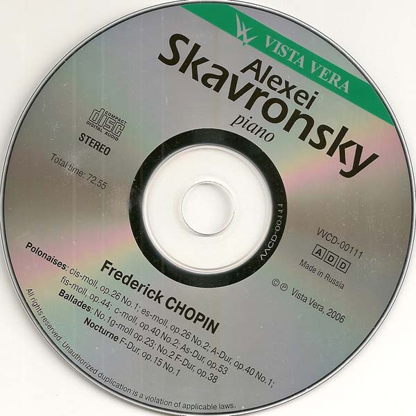 Alexei Skavronsky – 2006 – Frederick Chopin [VVCD-00111][俄罗斯版][WAV+CUE]
