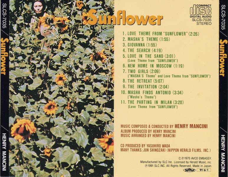 电影原声 – 1970 – Sunflower 向日葵 (1991)[SLCS-7035][日本版][WAV+CUE]