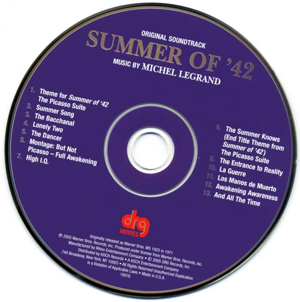 电影原声 – 1971 – Summer of ’42 一九四二年的夏天 (2005)[DRG 19076][美国版][WAV+CUE]