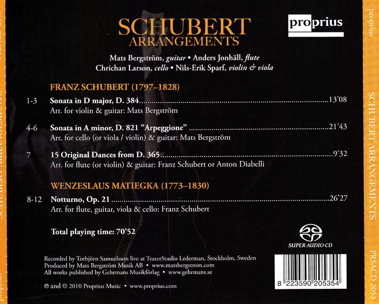 Proprius Records – 2008 – 舒伯特改编作品集 [SACD][PRSACD 2053][欧版][ISO]