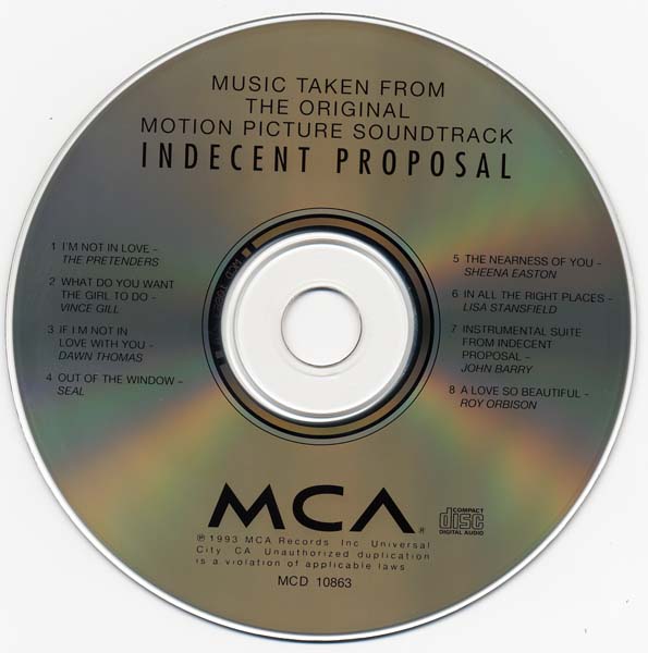电影原声 – 1993 – Indecent Proposal 桃色交易 [MCD-10863][美国版][WAV+CUE]