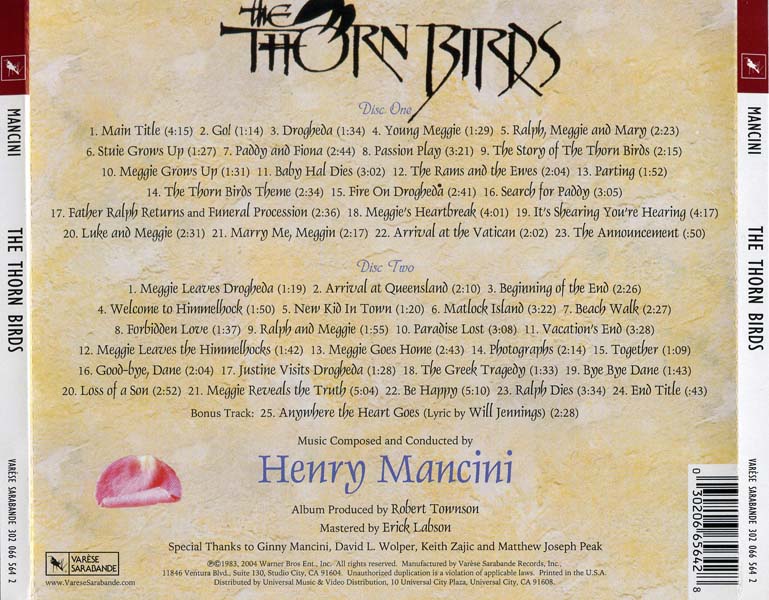 电影原声 – 2004 – The Thorn Birds 荆棘鸟 [302 066 564 2][美国版][WAV+CUE]