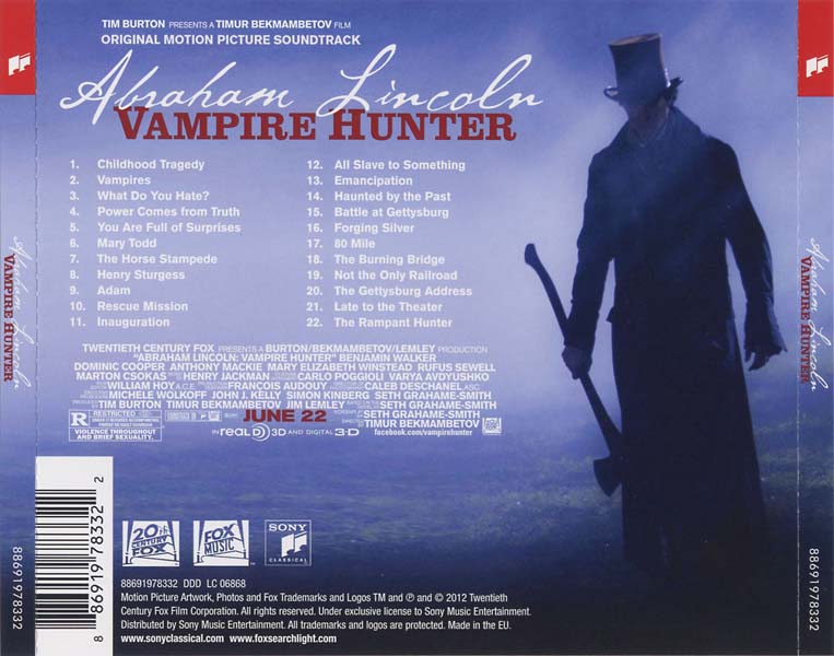 电影原声 – 2012 – Abraham Lincoln Vampire Hunter 吸血鬼猎人林肯 [88691978332][欧版][WAV+CUE]